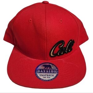 Bayside Cali red snapback hat.